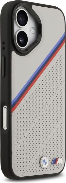 Produktbild BMW Etui M Tricolor Metal Logo MagSafe do iPhone 17 szary (Apple iPhone 17)