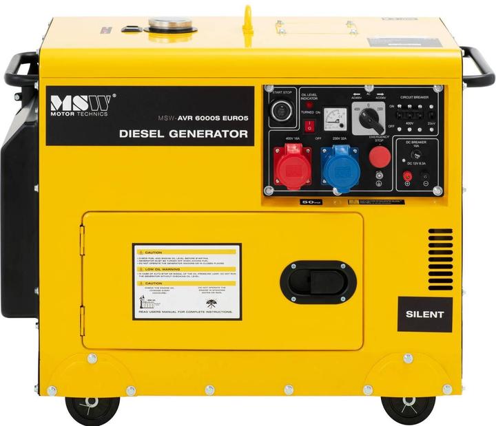Produktbild MSW Notstromaggregat Diesel Stromerzeuger 5100/6000 W 16 L 240/400 V AVR Euro 5 (6000 W, 16 l)