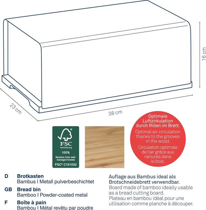 Actual product image Kela Kiril bread bin