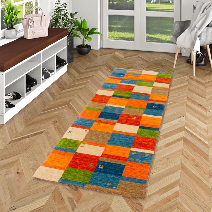 Produktbild Pergamon Natur Wolle Teppich Gabbeh Esta Läufer (70 x 140 cm)