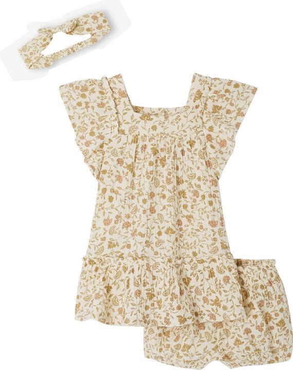 Produktbild Vertbaudet Mädchen Baby Geschenk-Set: Kleid, Shorts & Haarband (74)