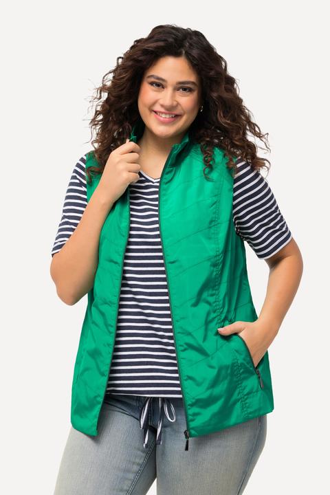 Image du produit Ulla Popken Gilet, coutures fantaisie, col montant, poches zippées (42, 44)
