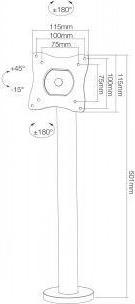 Image du produit Neomounts NS-DPOS100BLACK (Tables, 32", 15 kg)