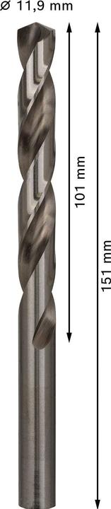 Actual product image Bosch Professional Zubehör PRO Metal HSS-G twist drill, 11.9 x 101 x 151 mm (11.9 mm)