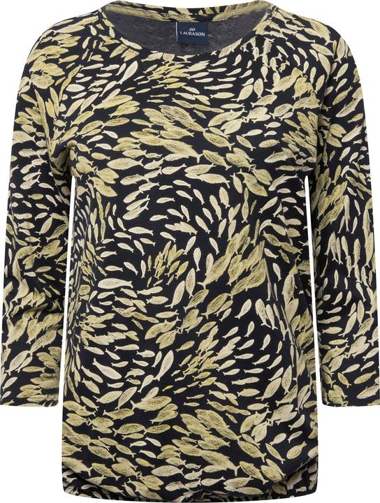 Actual product image Laurasøn T-shirt Fish Print Crew Neck 3/4 Sleeves (M)