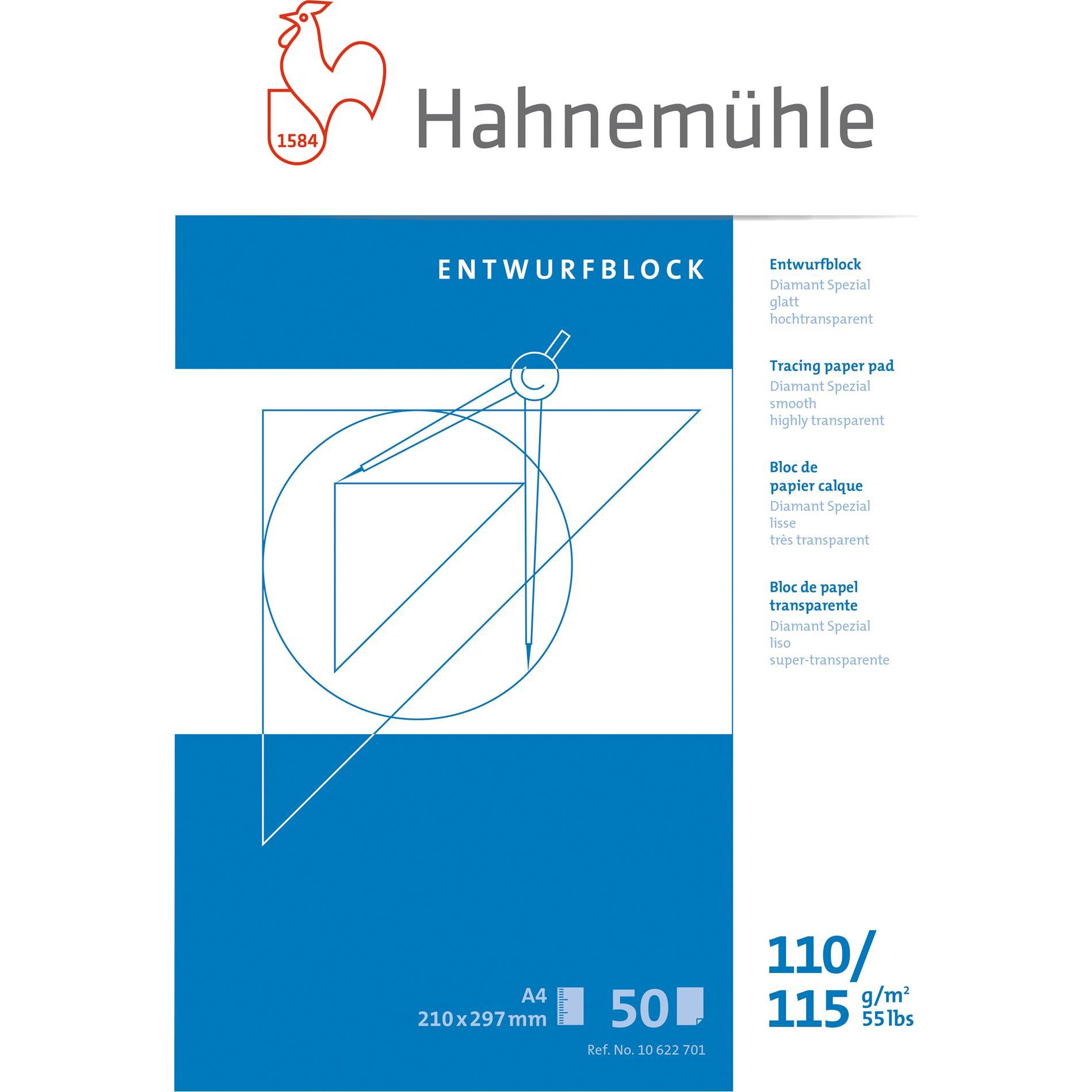 HahnemüHle, Quaderni + Bloc Notes, Blocco Di Carta Da Lucido 115 G/Mq, 1 Blocco (A4, Nessuna, Nessuna Rilegatura)