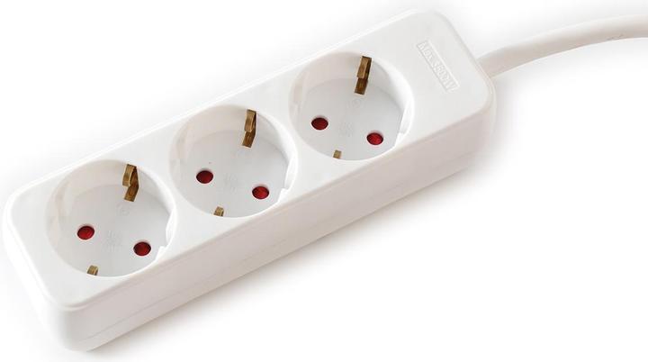 Produktbild Value 3-fach Steckdosenleiste ohne Schalter, weiss, 3m (3x, CEE 7/3, 3 m)