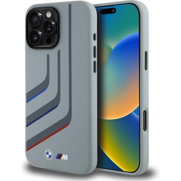 Thumbnail - BMW BMHMP16X23SLIG iPhone 16 Pro Max 6.9" szary/grey hardcase Silicone Turning Lines MagSafe (Apple iPhone 16 Pro Max), ...