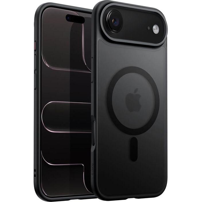 Crong Hybrid Frost MAG Cover Case with MagSafe for iPhone Air - Frosted Black (Apple iPhone Air), Cover smartphone, Nero