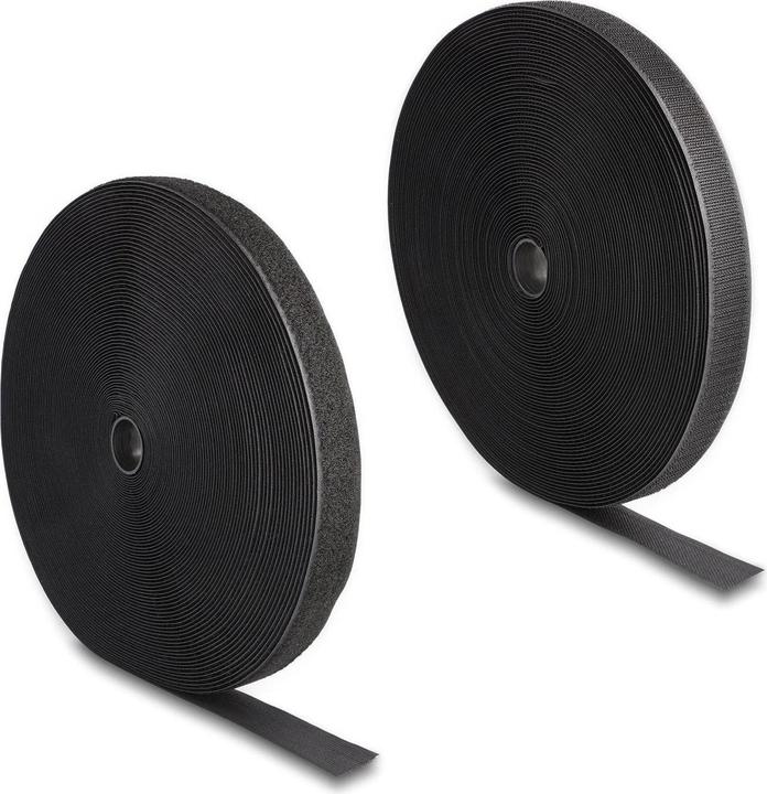 Produktbild Delock Klettband 25m x 25mm Strapazierfähig Schwarz (25 mm)