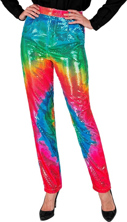 Produktbild Widmann Pailletten Hose in Tie-Dye Muster Rainbow