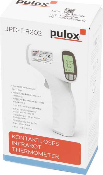 Produktbild Pulox Infrarot Thermometer JPD-FR202 (Stirn, Berührungslos)