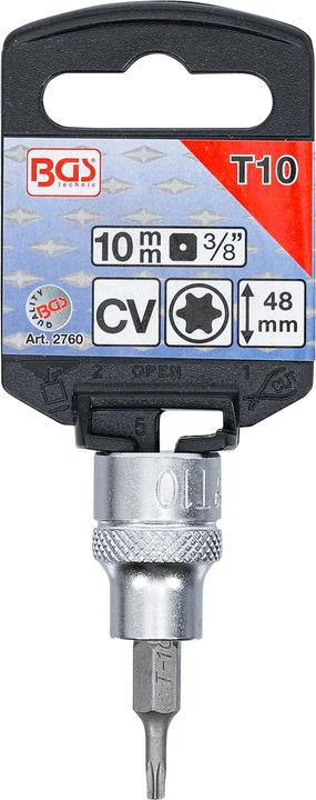 Actual product image BGS Bit Socket 10 mm (3/8") Drive T-Star (for Torx) T10 (Inner square)