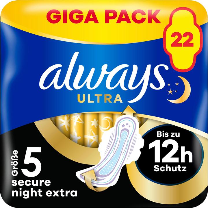 Image du produit Always Ultra Secure Night Extra (22 x, Tampons sanitaires)