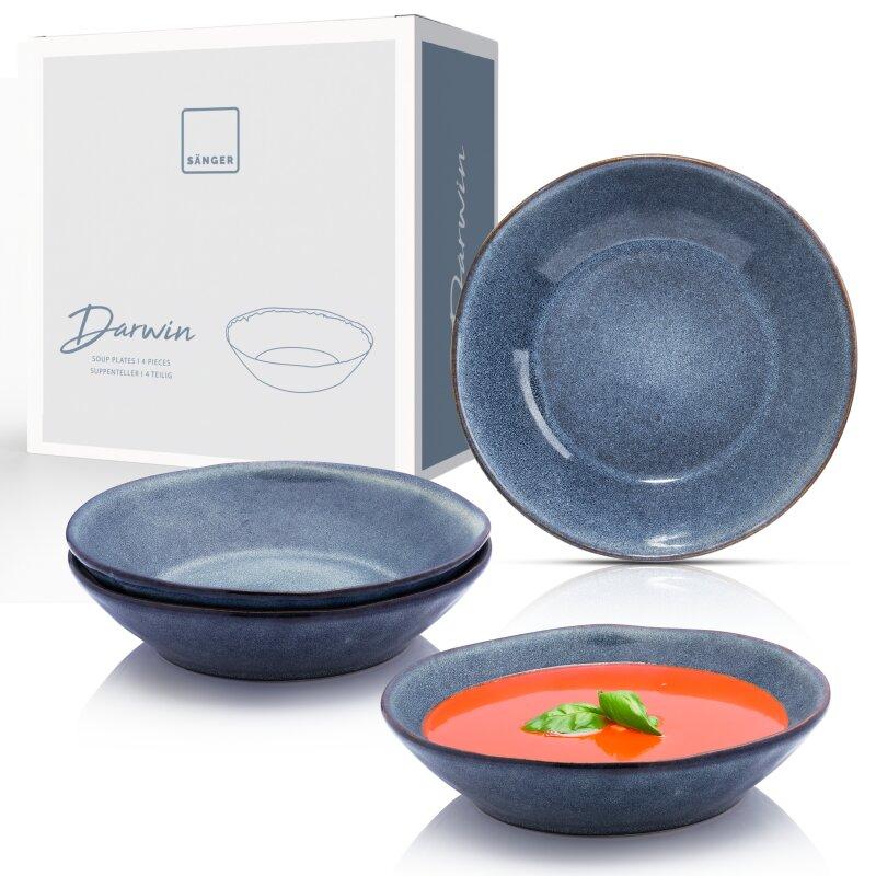 Sänger Suppenteller Set Darwin, Teller, Blau