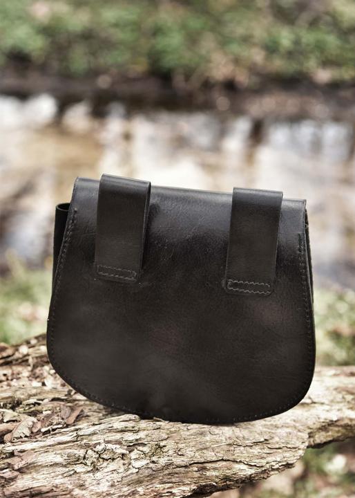 Image du produit Battle Merchant Sac banane avec embossage marteau de Thor cuir noir
