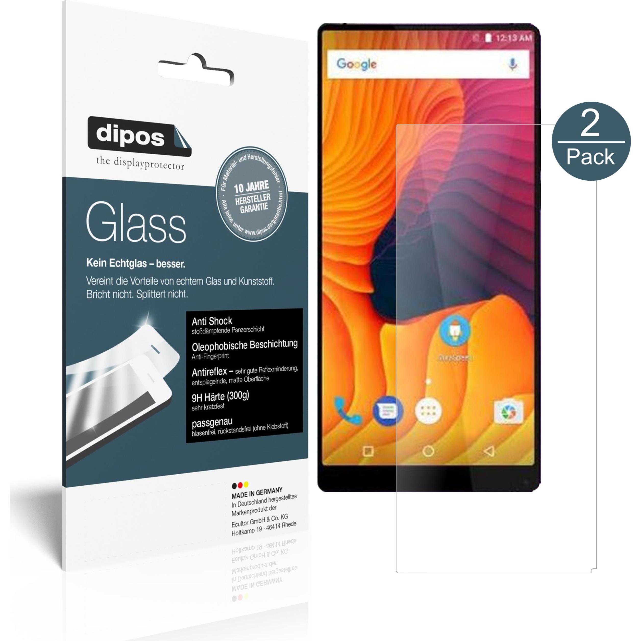 Dipos Displayschutz Anti-Shock (2 Stück, Ulefone MIX 2), Smartphone Schutzfolie, Transparent