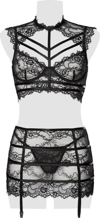 Actual product image Grey Velvet 3-piece set in black (XL)