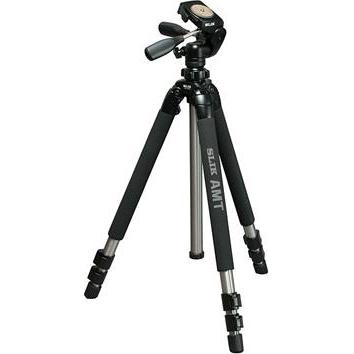 Slik Pro 700 DX, Stativ mit 3-Wege Panoramakopf (Metall), Stativ, Schwarz