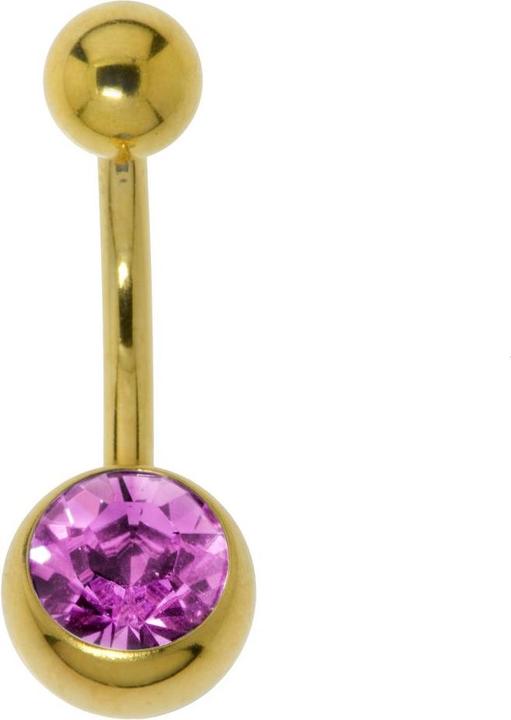 Image du produit Bijouteria Piercing nombril (Revêtement PVD (couleur or), Cristallin, Acier chirurgical 316L)