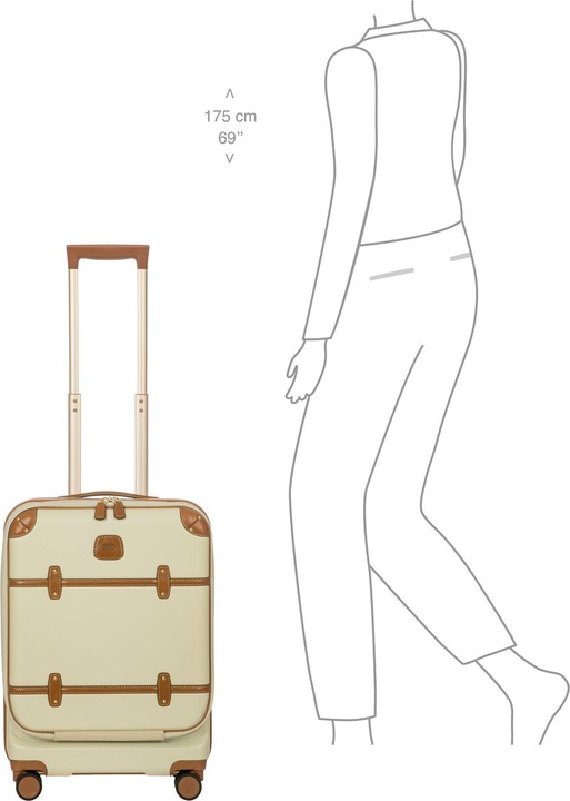 Immagine prodotto Brics Carrello cabina Bellagio a 4 ruote da 55 cm con ripiegamento elastico (40 l, Bagaglio a mano (fino a 50 litri))
