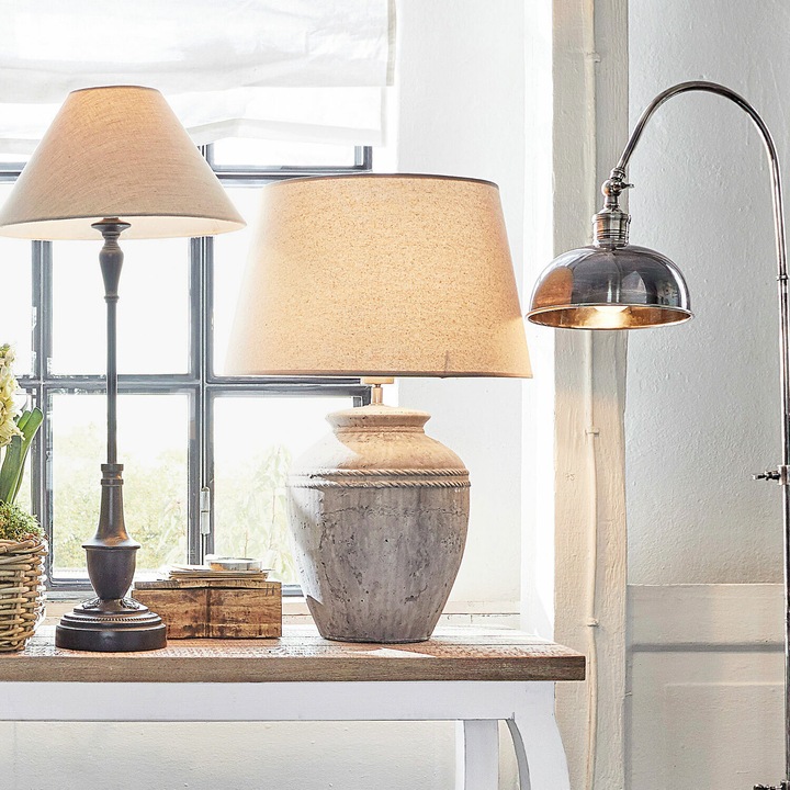 Produktbild Loberon Tischlampe Mosnay beige/antikgrau (E27)