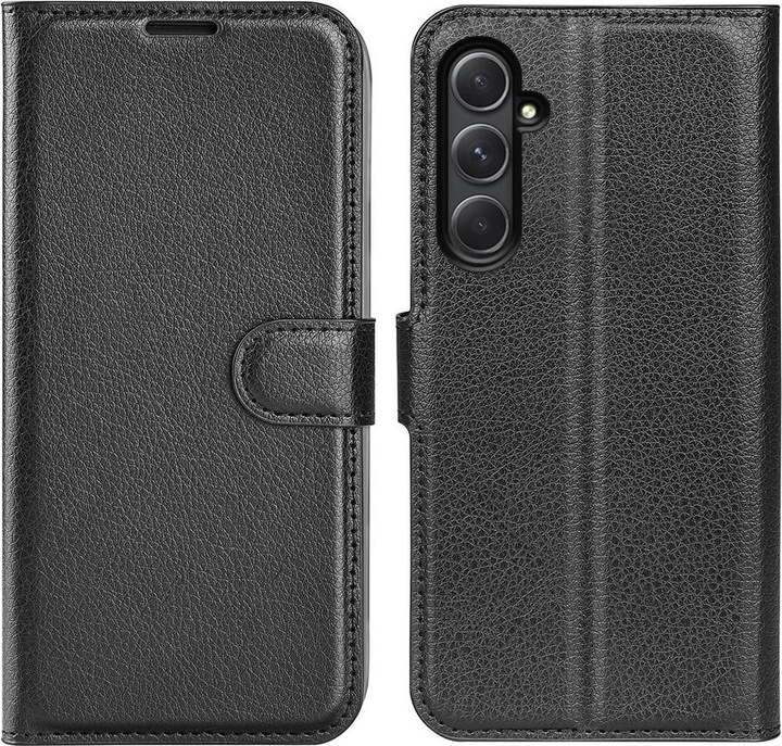 Cover-Discount Galaxy A55 - Leather case cover black (Samsung Galaxy A55)