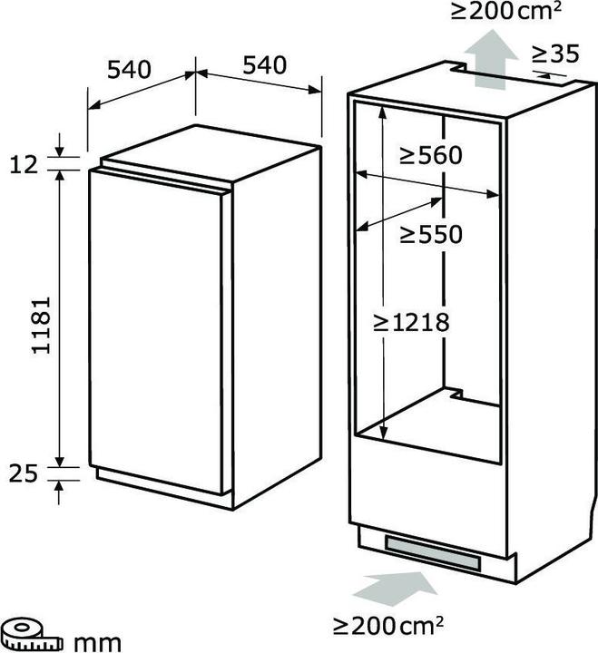 Image du produit Exquisit KOELKAST INBOUW EKS201-4-E-040E (181 l)