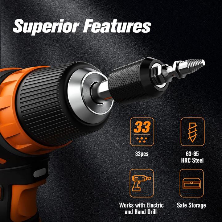 Actual product image Nuovoware 33-piece screw extractor set-