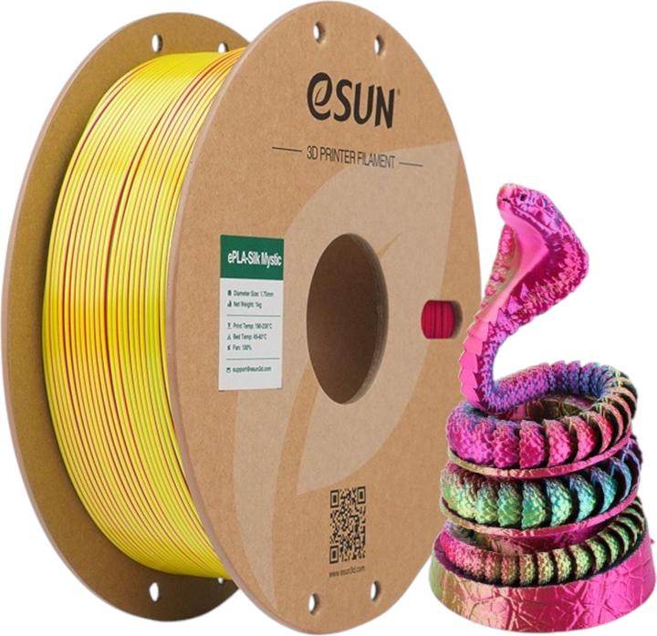 Produktbild eSUN ePLA-Silk Mystic Rot-Gelb-Blau Filament 1.75mm 1Kg (PLA, 1.75 mm, 1000 g, Mehrfarbig)