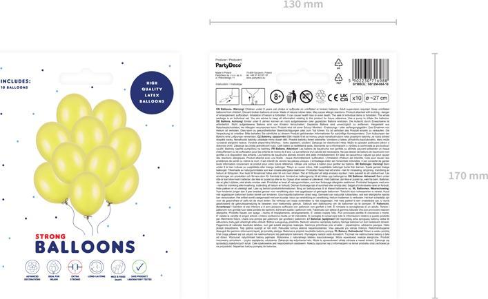 Produktbild Partydeco Strong Balloons 27cm, Metallic Lemon Zest (1 pkt / 10 pc.) (10 x)