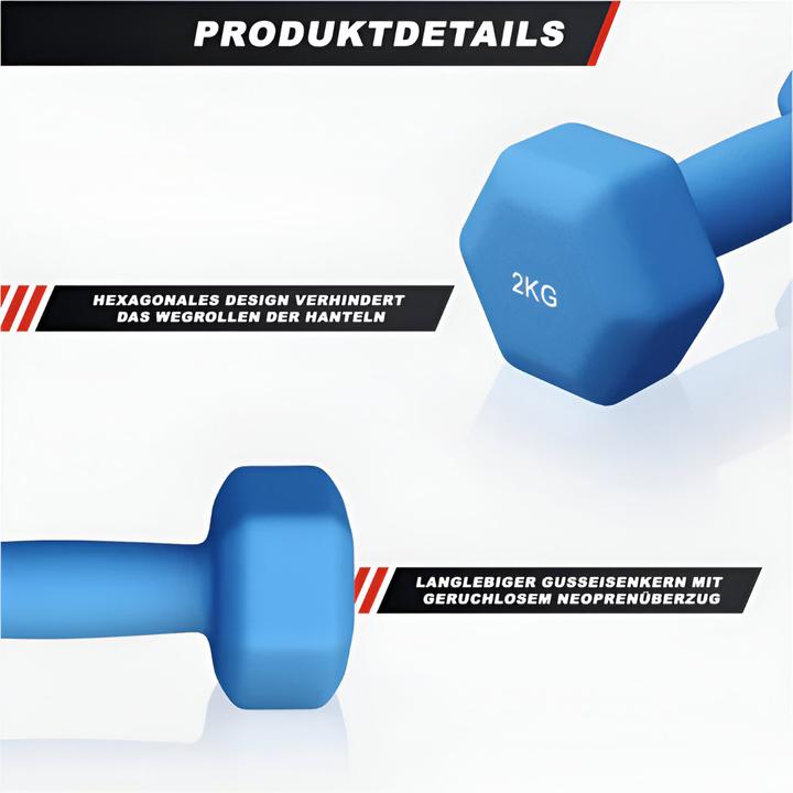 Immagine prodotto Gorilla Sports Hantelset Neopren 2 x 2 kg (2 x 2 kg)