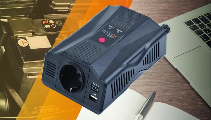Productafbeelding Technaxx TE24 - Omvormer gemodificeerde sinus 300 W beveiligingscontact