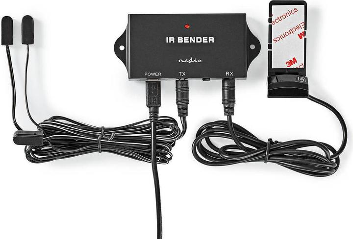 Actual product image Nedis IR Remote Control Extender Signal Range: 7.0 m 3 Devices ABS Black (Device-specific remote control, Infrared)