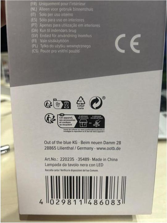 Image du produit Ootb Lampe de table noire à LED