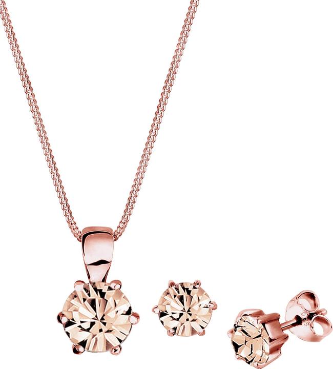 Immagine prodotto Elli Collana di cristallo, orecchini di cristallo (Argento 925 Oro rosa)