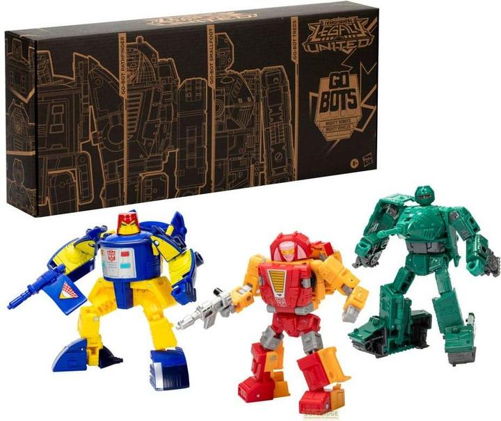 Actual product image Hasbro Transformers Legacy United Deluxe Class Action Figures 3-Pack Go-Bot Guardians 14 cm