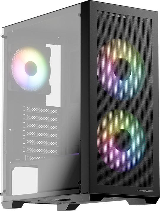 Produktbild LC-Power Geh?use Micro-ATX 717B black USB3.2/Audio,o.Netzteil (Mini-ITX, ATX, mATX)