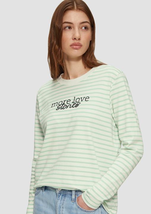 Produktbild S.Oliver T-Shirt Gestreiftes Langarmshirt im Relaxed Fit mit Artwork (48)