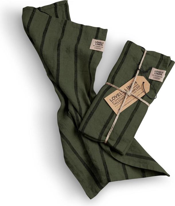 Produktbild Lovely Linen Lovely Platzset Leinen stripe forest 35x50cm 1Stk. (1 Stk., 35 x 50 cm)