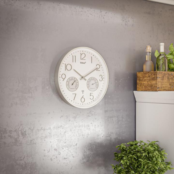 Image du produit Mebus Horloge murale radiofréquence avec thermo-hygromètre (30 cm)