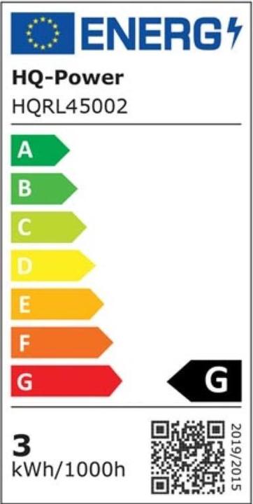 Energie-Label Velleman LED-LICHTSCHLAUCH - 45 m - WARMWEIss (45 m)