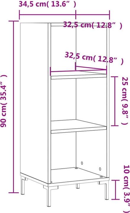 Image du produit vidaXL Sideboard (34.50 x 32.50 x 90 cm)
