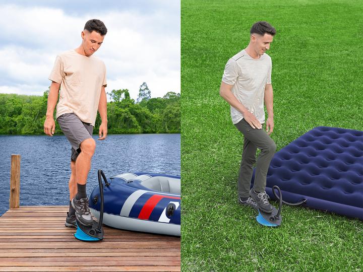 Actual product image Bestway 62004 / 24 foot air pump black, blue inflatable boats