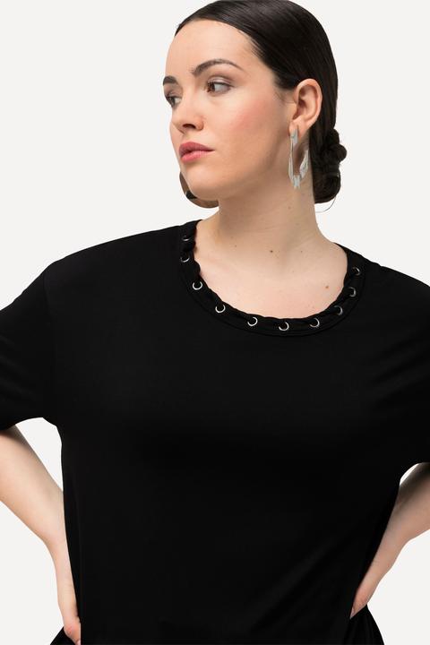 Produktbild Ulla Popken T-Shirt, Ösen, Zierband, Rundhals, Halbarm (50, 52)
