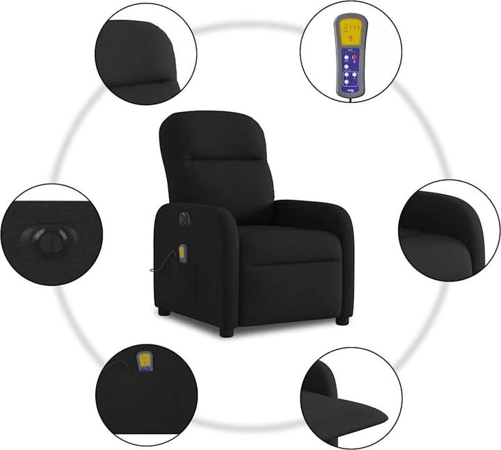 Immagine prodotto vidaXL Sedia da massaggio elettrica in tessuto nero