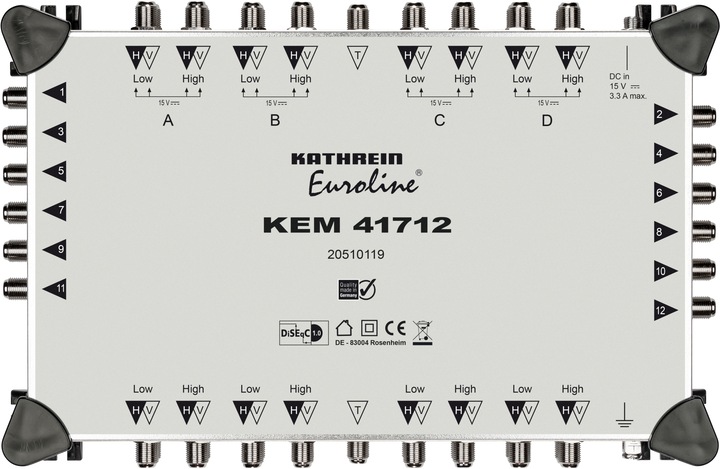 Actual product image Kathrein Euroline KEM 41712 cascade 17 inputs (Multi switch)