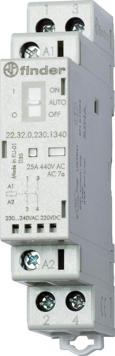 Produktbild Finder Installationsschütz 230VAC/DC,1S+1Ö,LED 22.32.0.230.4540