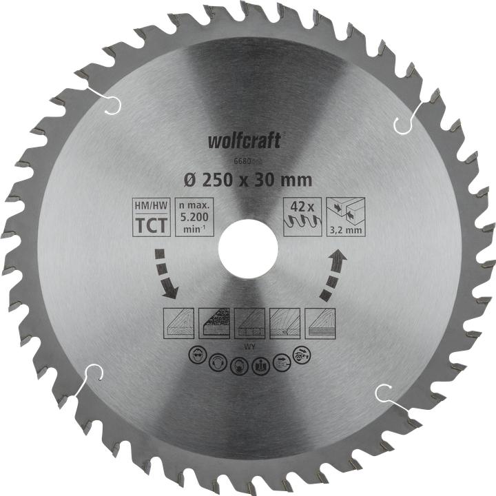 Image du produit wolfcraft wolfcraft 1 Tisch-Kreissägebl. HM, 42 Zähne ø250mm