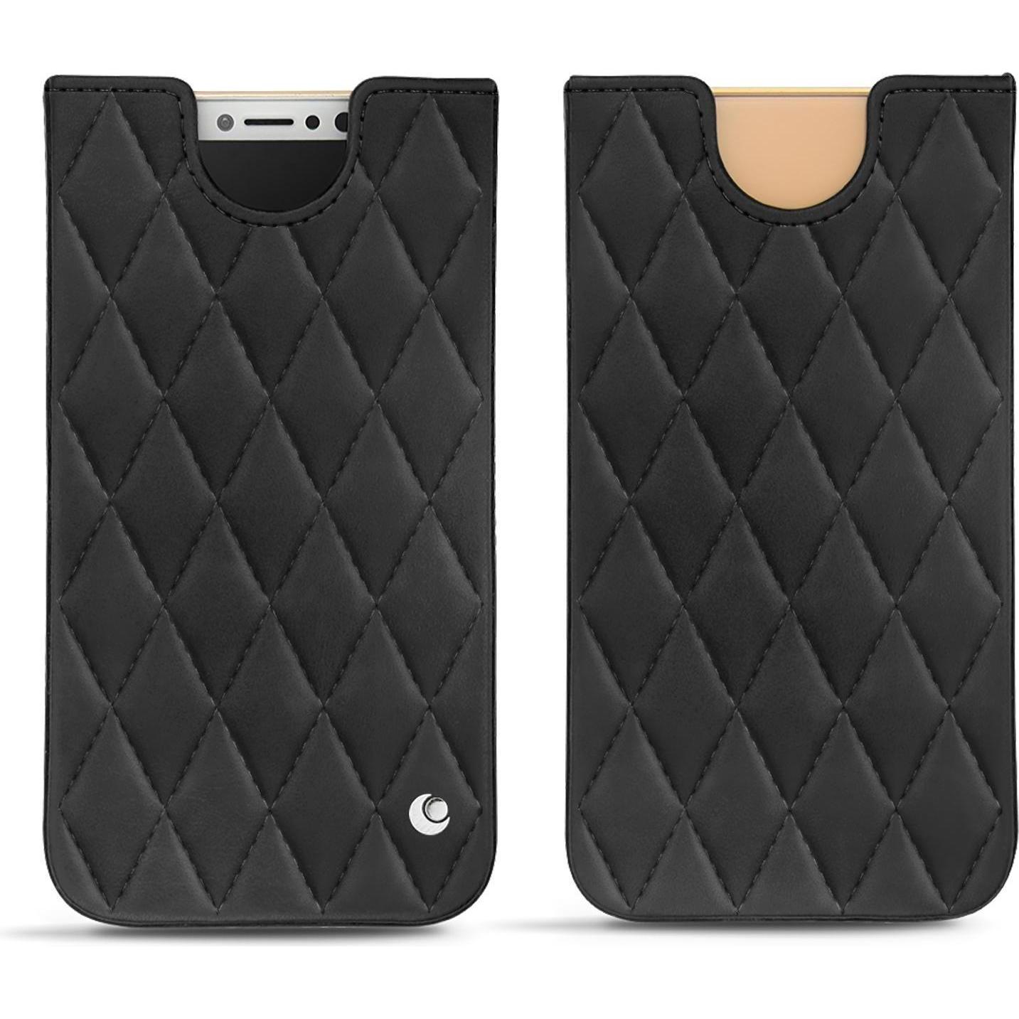 Noreve Lederschutzhülle (Apple iPhone XS), Smartphone Hülle, Schwarz